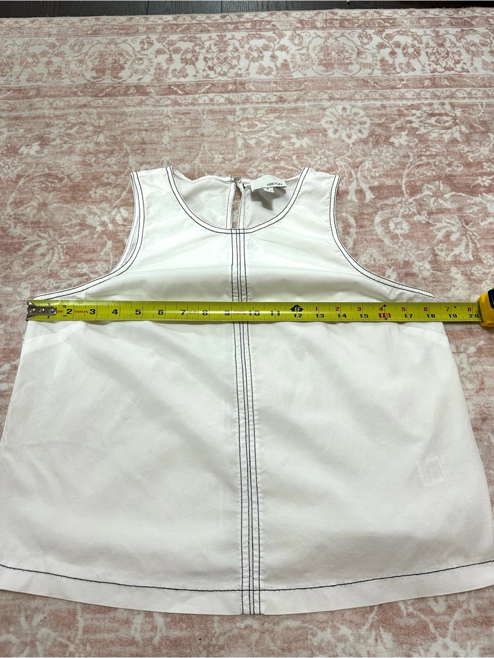 Cotton 🤍 Contrast Stitch Shell Top - Greylin - Picture 10 of 11